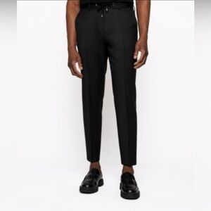 Hugo Boss Men's Black Drawstring Trousers Size 32 R